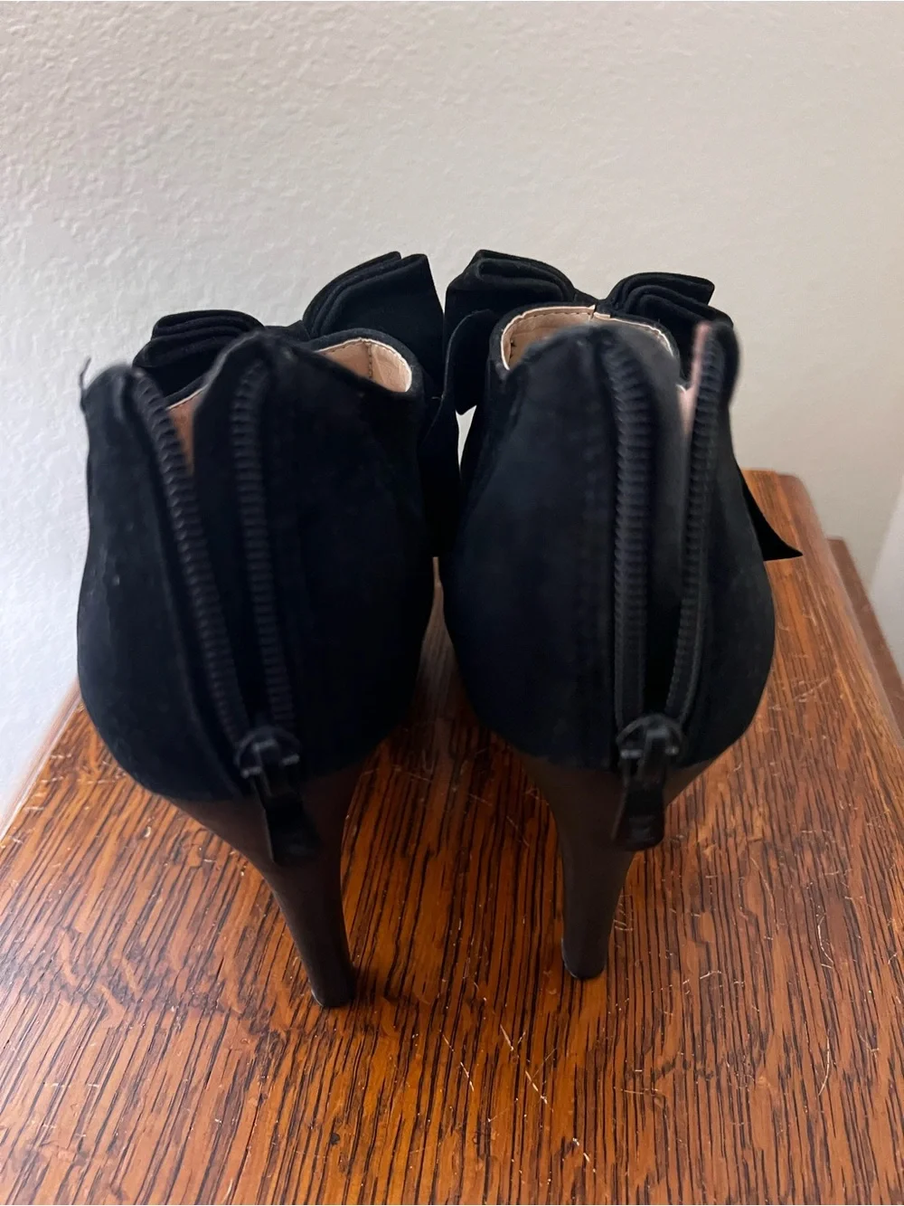 SHEIN Black Velvet Bow Mary Jane Heels